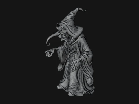 Hunched Hag Sorcerer Statue Design 1 - 3D Print Model 3D Print Model