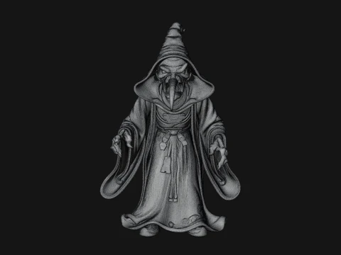 Hunched Hag Sorcerer Statue Design 1 - 3D Print Model 3D Print Model