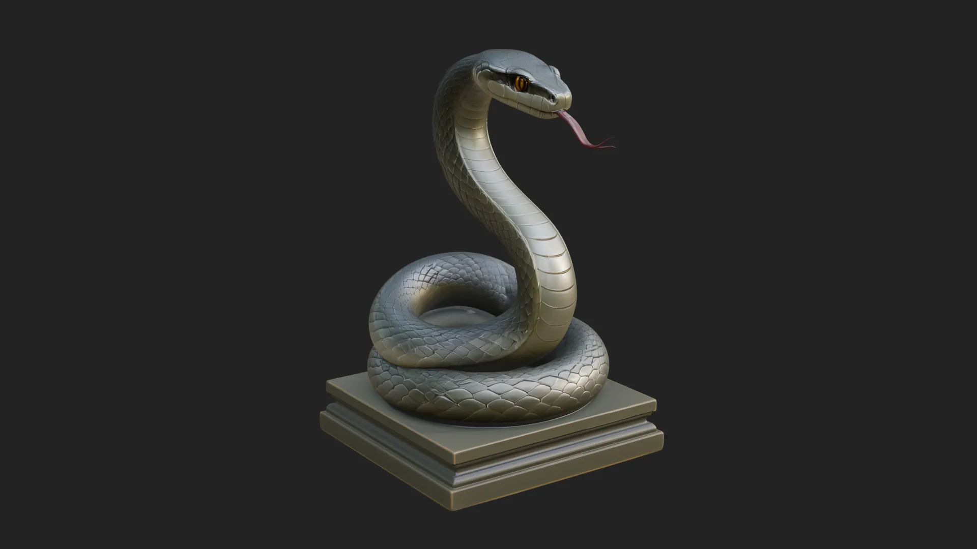 Cobra on Pedestal Statue Design 3 - 3D Print Model 3D Print Model .c4d .max .obj .3ds .fbx .stl .blend 