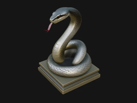 Cobra on Pedestal Statue Design 3 - 3D Print Model 3D Print Model