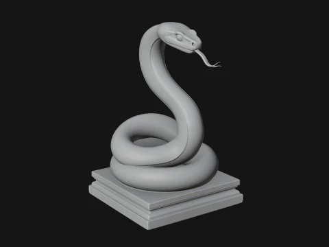 Cobra on Pedestal Statue Design 3 - 3D Print Model 3D Print Model