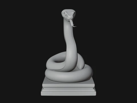 Cobra on Pedestal Statue Design 3 - 3D Print Model 3D Print Model