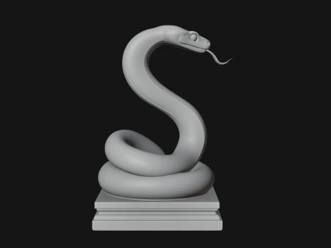 Cobra on Pedestal Statue Design 3 - 3D Print Model 3D Print Model