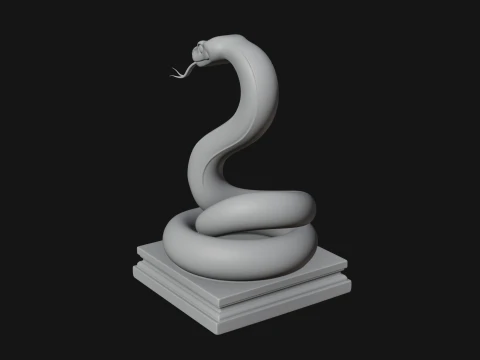 Cobra on Pedestal Statue Design 3 - 3D Print Model 3D Print Model