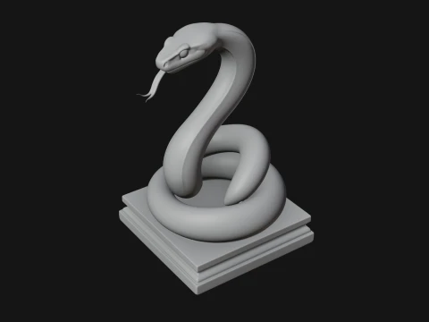 Cobra on Pedestal Statue Design 3 - 3D Print Model 3D Print Model