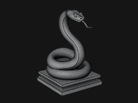 Cobra on Pedestal Statue Design 3 - 3D Print Model 3D Print Model