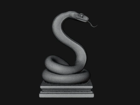 Cobra on Pedestal Statue Design 3 - 3D Print Model 3D Print Model