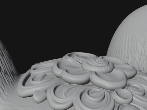 Floral Chibi Mouse Statue Design 2 - 3D Print Model 3D Print Model