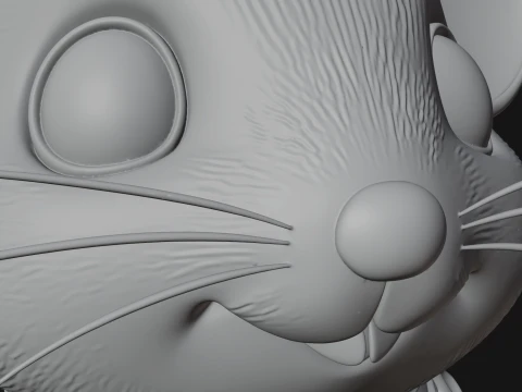 Floral Chibi Mouse Statue Design 2 - 3D Print Model 3D Print Model
