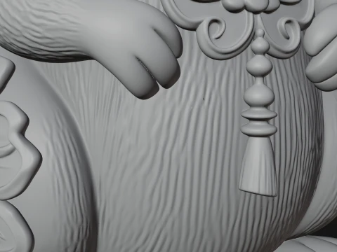 Floral Chibi Mouse Statue Design 2 - 3D Print Model 3D Print Model