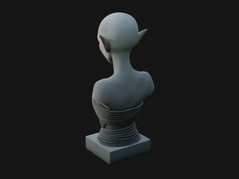 Minimalist Alien Bust Statue Design 4 - 3D Print Model 3D Print Model