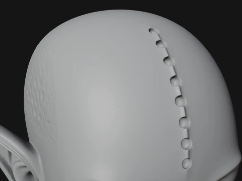 Minimalist Alien Bust Statue Design 4 - 3D Print Model 3D Print Model