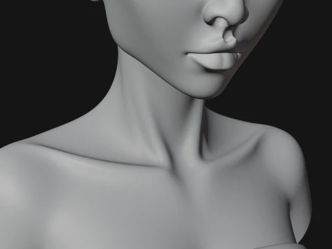 Minimalist Alien Bust Statue Design 4 - 3D Print Model 3D Print Model