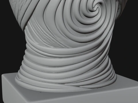 Minimalist Alien Bust Statue Design 4 - 3D Print Model 3D Print Model