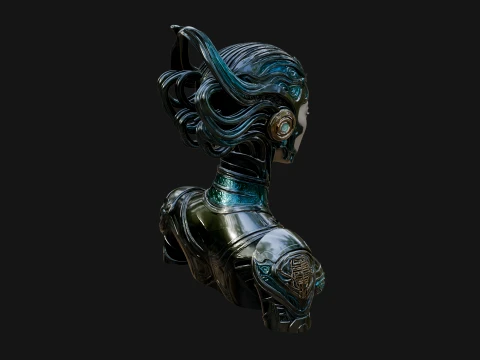 Futuristic Woman Bust Statue Design 6 - 3D Print Model 3D Print Model