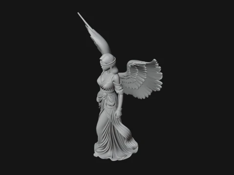 Winged Angel Warrior Woman Statue Design 4 - 3D Print Model 3D Print Model