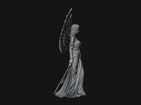 Winged Angel Warrior Woman Statue Design 4 - 3D Print Model 3D Print Model