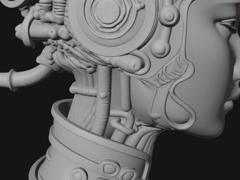 Steampunk Clockwork Head Bust Design 3 - 3D Print Model 3D Print Model