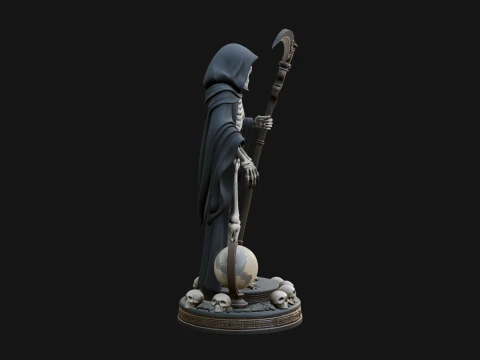Grim Reaper with Scythe Statue Design 4 - 3D Print Model 3D Print Model