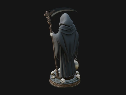 Grim Reaper with Scythe Statue Design 4 - 3D Print Model 3D Print Model