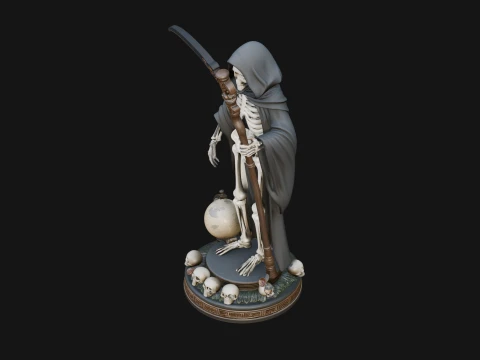 Grim Reaper with Scythe Statue Design 4 - 3D Print Model 3D Print Model