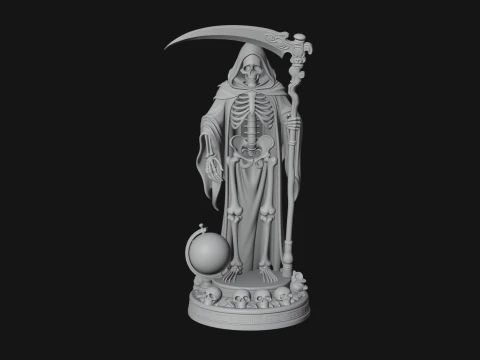 Grim Reaper with Scythe Statue Design 4 - 3D Print Model 3D Print Model