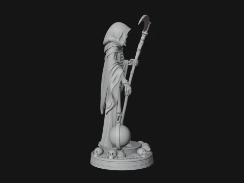 Grim Reaper with Scythe Statue Design 4 - 3D Print Model 3D Print Model