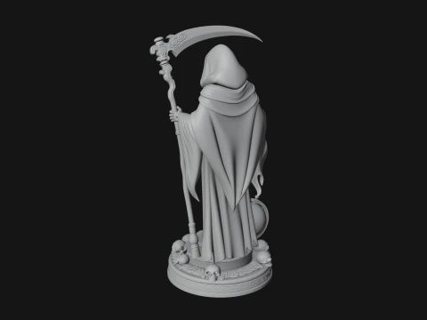 Grim Reaper with Scythe Statue Design 4 - 3D Print Model 3D Print Model