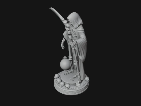 Grim Reaper with Scythe Statue Design 4 - 3D Print Model 3D Print Model