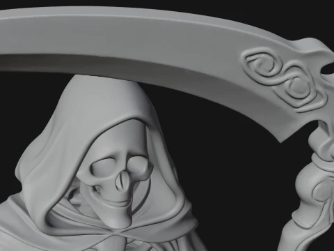 Grim Reaper with Scythe Statue Design 4 - 3D Print Model 3D Print Model