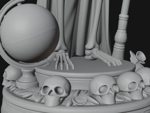 Grim Reaper with Scythe Statue Design 4 - 3D Print Model 3D Print Model