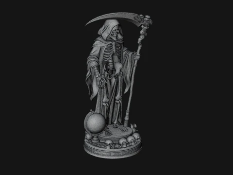 Grim Reaper with Scythe Statue Design 4 - 3D Print Model 3D Print Model