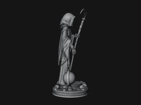 Grim Reaper with Scythe Statue Design 4 - 3D Print Model 3D Print Model