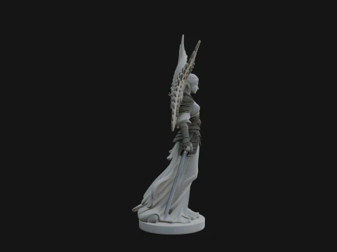Winged Angel Warrior Woman Statue Design 5 - 3D Print Model 3D Print Model