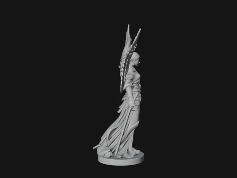 Winged Angel Warrior Woman Statue Design 5 - 3D Print Model 3D Print Model