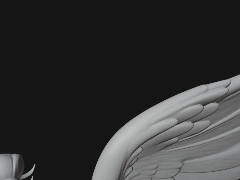 Winged Angel Warrior Woman Statue Design 5 - 3D Print Model 3D Print Model