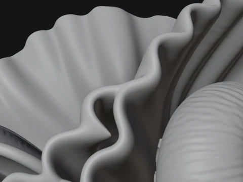 Shell Crown Woman Bust Statue Design 7 - 3D Print Model 3D Print Model