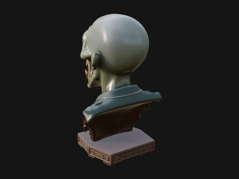 Zombie Bust Statue Design 7 - 3D Print Model 3D Print Model