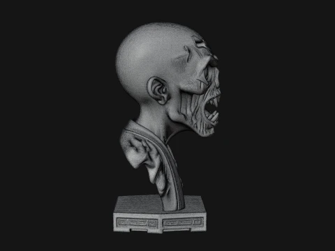 Zombie Bust Statue Design 7 - 3D Print Model 3D Print Model