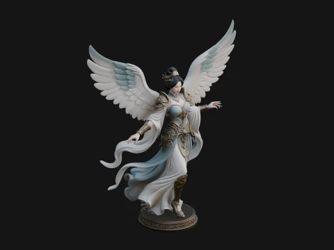 Winged Celestial Fairy Statue Design 3 - 3D Print Model 3D Print Model