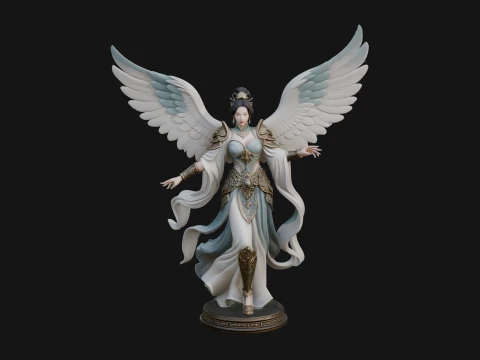 Winged Celestial Fairy Statue Design 3 - 3D Print Model 3D Print Model