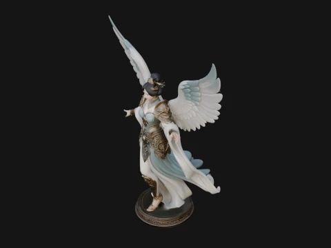 Winged Celestial Fairy Statue Design 3 - 3D Print Model 3D Print Model