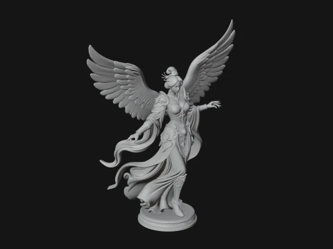 Winged Celestial Fairy Statue Design 3 - 3D Print Model 3D Print Model