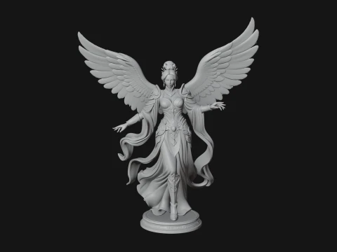 Winged Celestial Fairy Statue Design 3 - 3D Print Model 3D Print Model