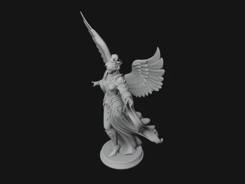 Winged Celestial Fairy Statue Design 3 - 3D Print Model 3D Print Model