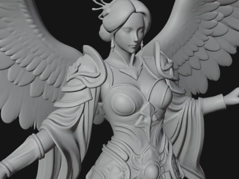 Winged Celestial Fairy Statue Design 3 - 3D Print Model 3D Print Model