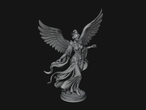 Winged Celestial Fairy Statue Design 3 - 3D Print Model 3D Print Model