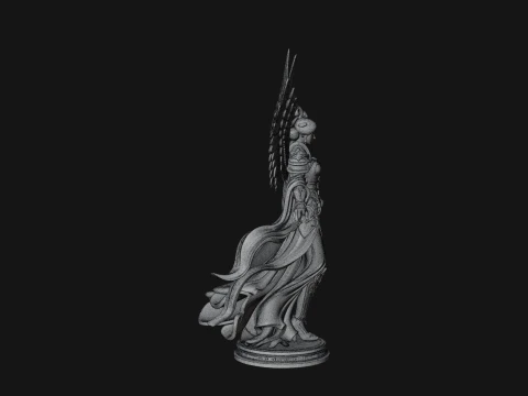 Winged Celestial Fairy Statue Design 3 - 3D Print Model 3D Print Model
