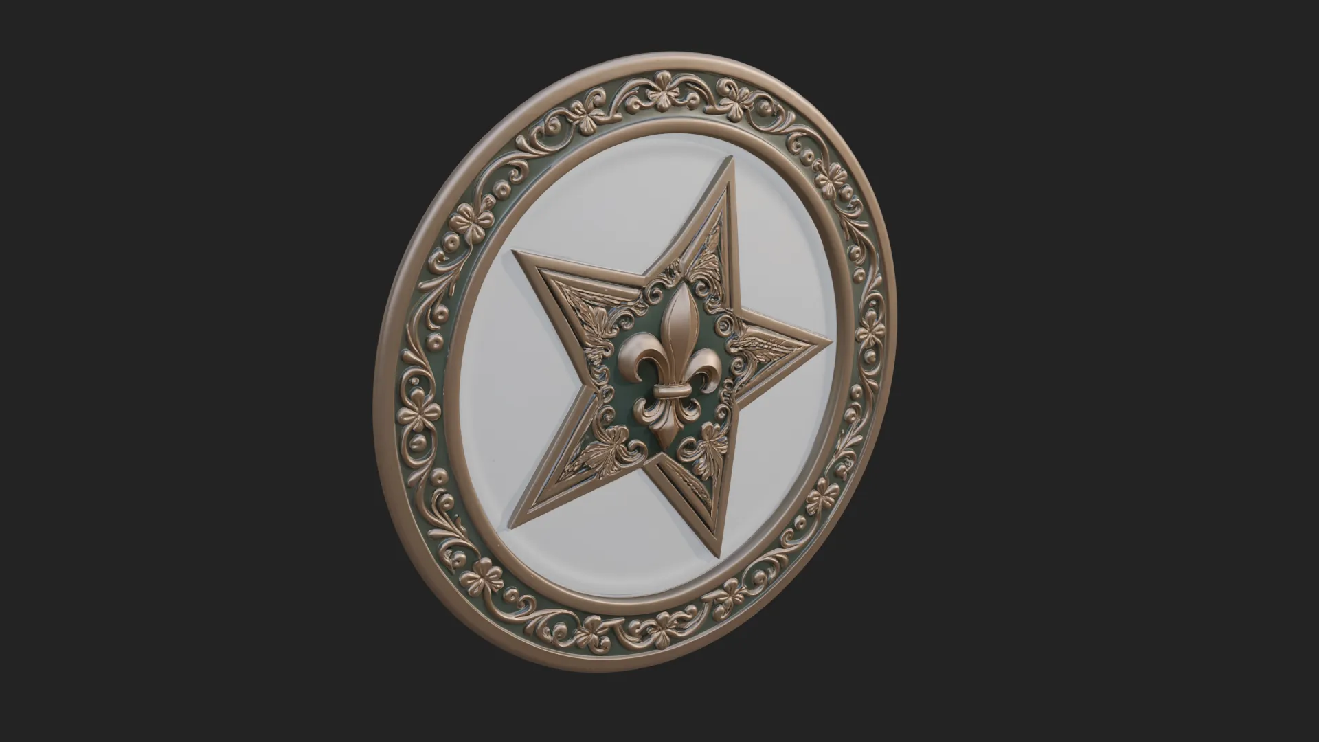 Ornate Star Wall Plaque Design 1 - 3D Print Model 3D Print Model .c4d .max .obj .3ds .fbx .stl .blend 