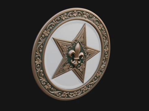 Ornate Star Wall Plaque Design 1 - 3D Print Model 3D Print Model